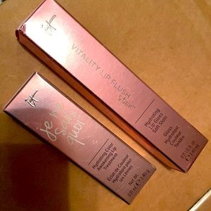 it Cosmetics duo “Vitality Lip Flush” lip stain and “Je Ne Sais Quoi” lipstick